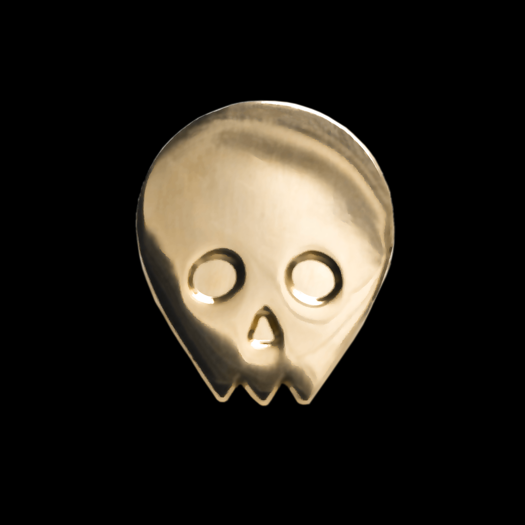 gold skull pin
